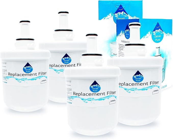4-Pack Replacement for Samsung RF265ABBP Refrigerator Water Filter - Compatible with Samsung DA29-00003G, Samsung DA29-00003B, Samsung DA29-00003A Fridge Water Filter Cartridge