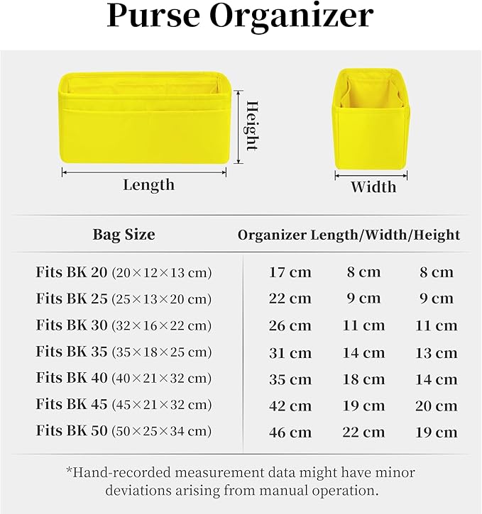 Purse Organizer Insert for Birkin 25, Lightweight & Soft Satin Organizer Insert with Pockets for Woman Bags, Ideal for Travel, Shopping, and Daily Use, Multicolor Options(Lime, BK25 Sellier)