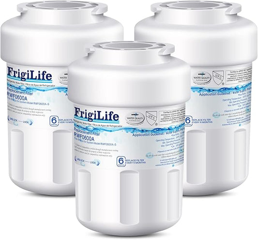 RWF0600A Water Filter Replacement for GE MWFP, MWFA, MWFAP, MWFINT, GWF, GWFA, HWF, HWFA, HDX FMG-1, Smartwater, WFC1201, GSE25GSHECSS, 197D6321P006，3 Pack