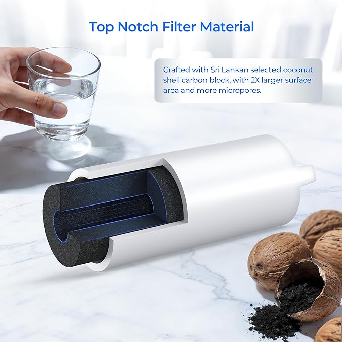 TEEHAY Filter A EDRARXD1 Water Filter, Compatible with Everydrop Filter A, EDRARXD1, Whirlpool WHRARXD1, WRSC5536RZ, WRSF5536RZ, KitchenAid KRSF536RPS, KRFF507HPS, Maytag MRSC6636RZ, 3 Pack