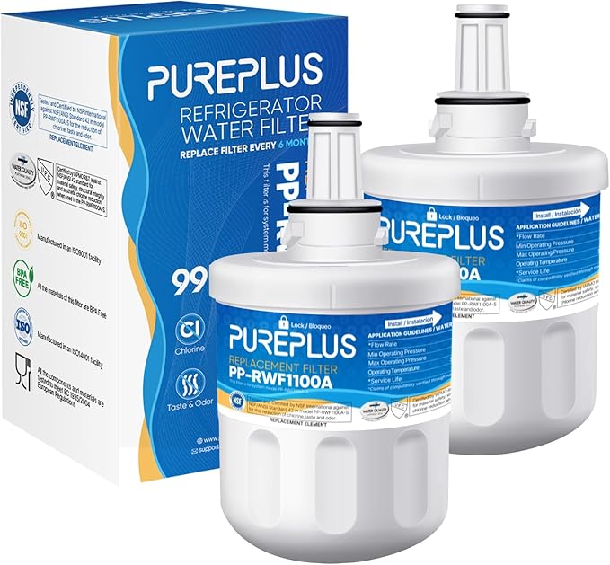 PUREPLUS Refrigerator Water Filter Replacement for DA29-00003G, DA29-00003B, DA29-00003F, DA29-00003A, Aqua-Pure Plus,HAFCU1, HDX FMS-1, RSG257AARS, RFG237AARS, RFG297AARS, RS22HDHPNSR,RWF1100A,2Pack
