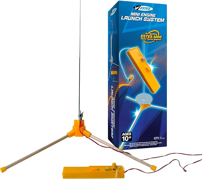 Estes 2464 Mini-Engine Launch System, Mini-Flying-Rocket-Model Launch Pad and Controller, Rocket Model Kit Accessories for Ages 10+