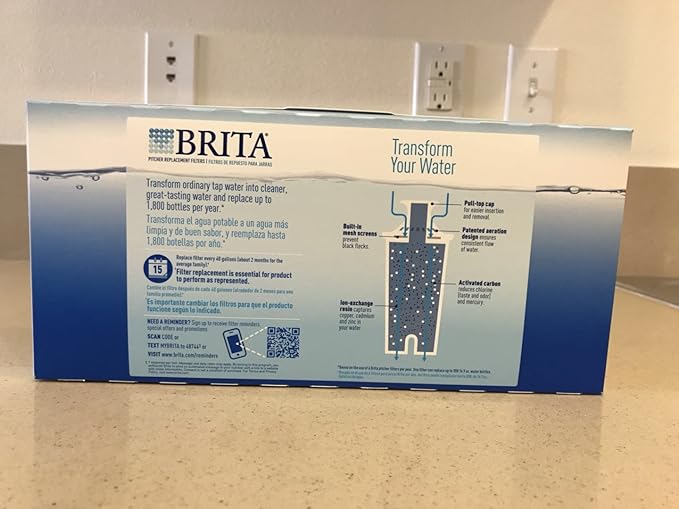 Brita Standard Water Filter, Standard Replacement Filters for Pitchers and Dispensers, BPA Free - 5 Count