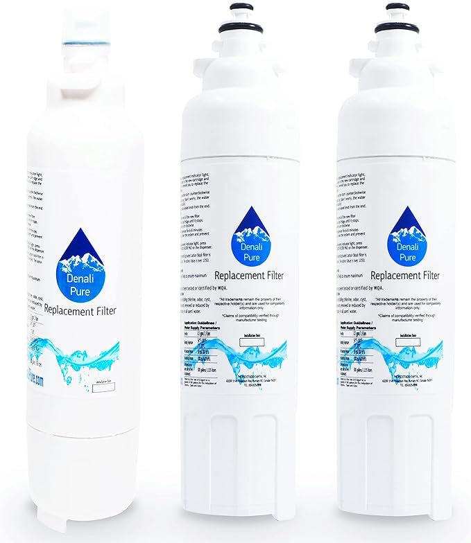 3-Pack Replacement for LG LMXS30776S Refrigerator Water Filter - Compatible with LG LT800P, ADQ73613401 Fridge Water Filter Cartridge
