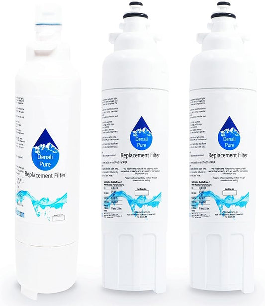 3-Pack Replacement for LG LMXS30776S Refrigerator Water Filter - Compatible with LG LT800P, ADQ73613401 Fridge Water Filter Cartridge