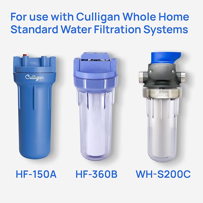 Culligan P5 Whole House Water Filter - Premium Water Filter Reduces Sediment, Dirt & Scale Particles for Clean Drinking Water - 8,000 Gallons, Value 4-Pack, White