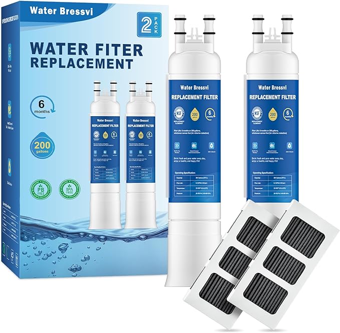Water Filter Replacement Compatible with Frigidaire FPPWFU01, Electrolux FPPWFU01, PurePour PWF-1, PureAdvantage PWF-1 Water Filter and PureAir Ultra II PAULTRA2 Air Filter Combo (2+2)