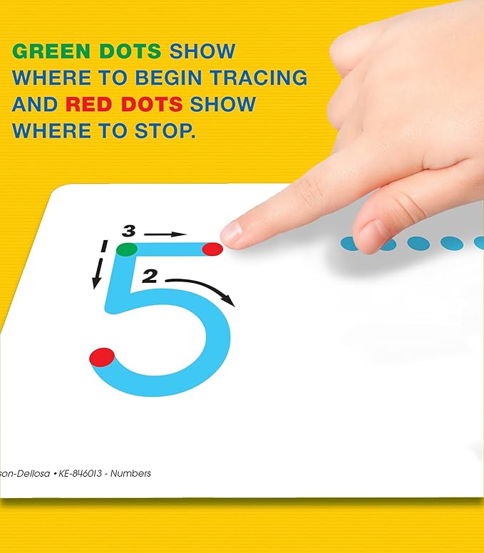 Key Education Textured Touch and Trace Math Flash Cards, Numbers 0 Through 30 Tracing Pad Flashcards for Toddlers, Preschool and Kindergarten Learning Activities