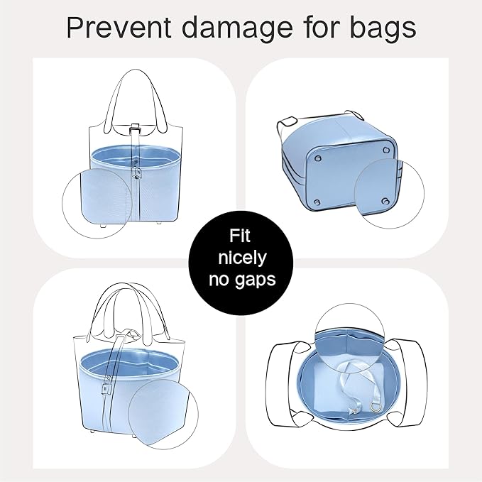 Silky Bag Insert Fit for Hermes Picotin 18/22, Silky Purse Organizer, Lightweight and Silk Touch (Fits PC22, Celeste)