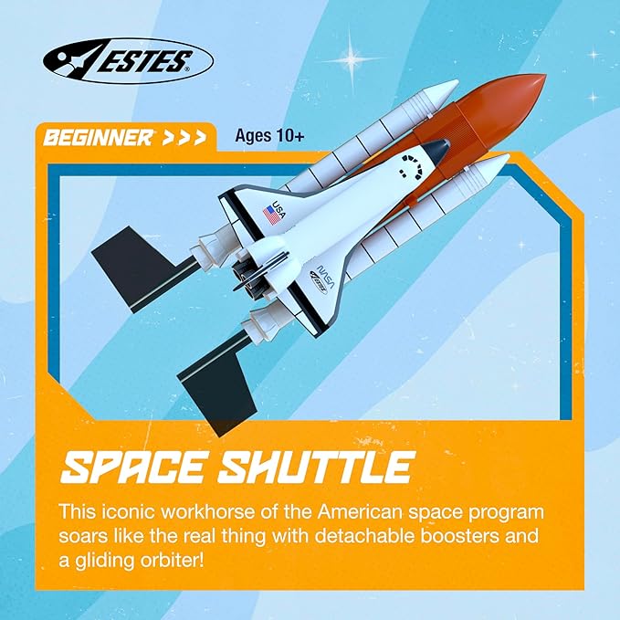 Estes 009991 Space Shuttle Model Rocket - Launch Up to 600 ft - Replica Rocket for Kids, Teens, & Adults - No Assembly Required - Launch Pad & Engine Sold Separately