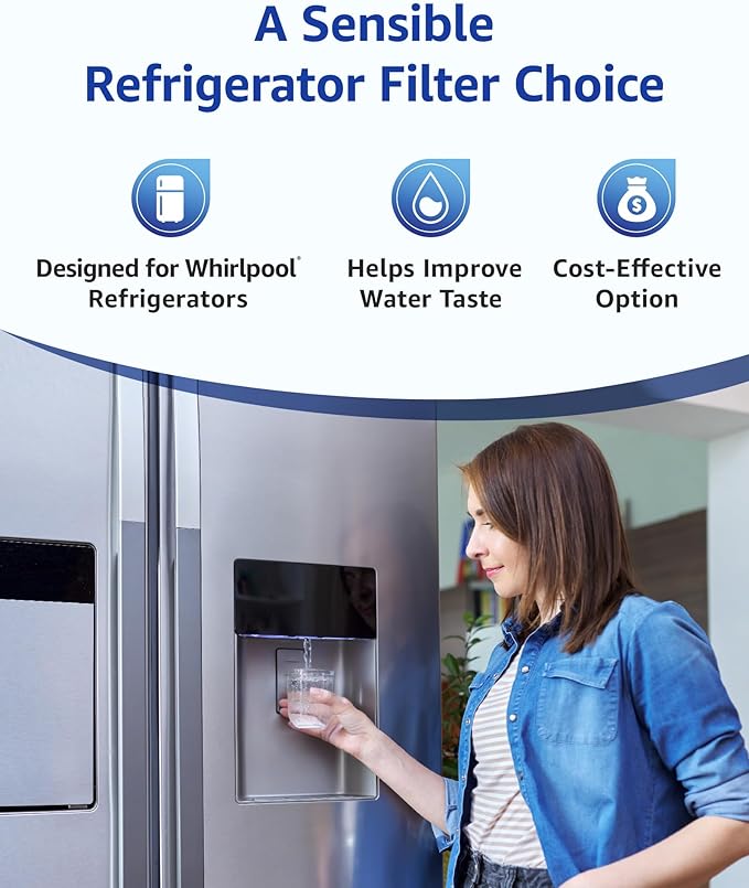 Overbest UKF8001 Replacement for EveryDrop by Whirlpool Refrigerator Water Filter 4, EDR4RXD1, Pack of 2