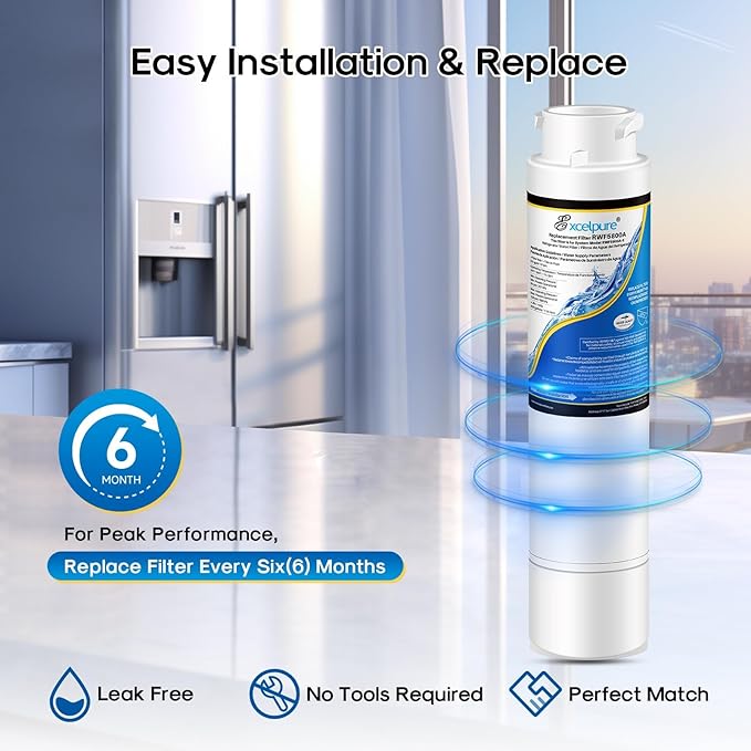 EXCELPURE RWF5800A Replacement for Frigidaire EPTWFU01, Pure Source Ultra II, EWF02, GP006, 4562222, SCWFTCTO, MR022, JO22, TH-01 Refrigerator Water Filter and Pureair Ultra 2 Air Filter, 2 Combo