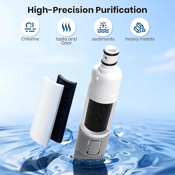 2 Pack EDR2RXD1 Water Filter Replacement for everydrop Filter 2 EDR2RXD1, WHR2RXD1, KAD2RXD1, W10413645, EDR2RXD1, P9RFKB2L, P9KB2L, Kenmore 46-9082, 46-9903