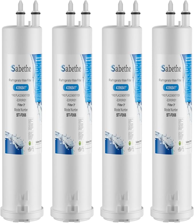 EDR3RXD1 Replacement Water Filter, Replacement for Filter 3, 4396841, EDR3RXD1, KAD3RXD1, WHR3RXD1, 4396841, 4396710, 46-9083,46-9030, 9030, 9083 (4 Count Pack Of)