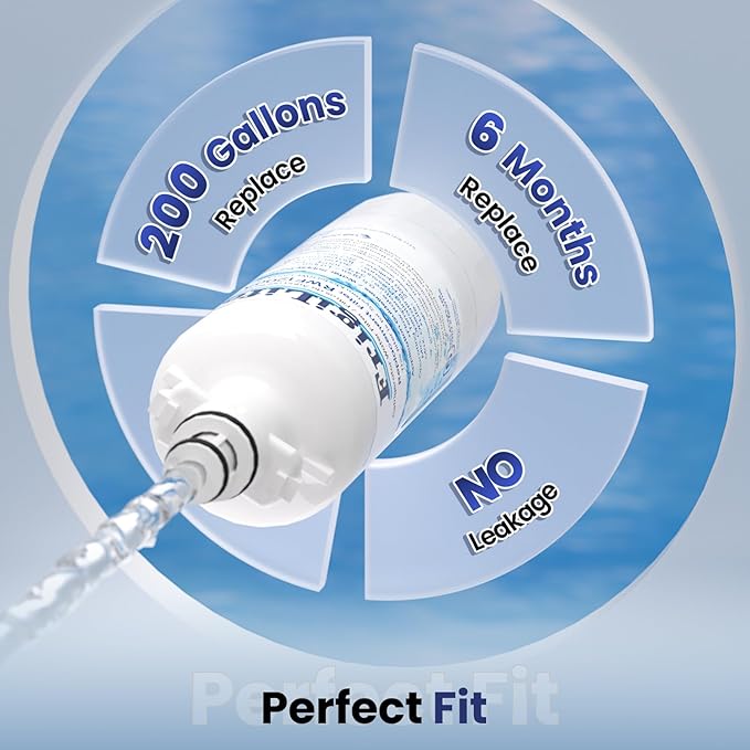 ADQ36006101 Refrigerator Water Filter Replacement for LG LT700P, Kenmore Elite 9690, ADQ36006102, 469690, ADQ36006101-S, RWF1200A, LFXS30766S, WSL-3, FML-3 and LT120F Air Filter, 2 Combo