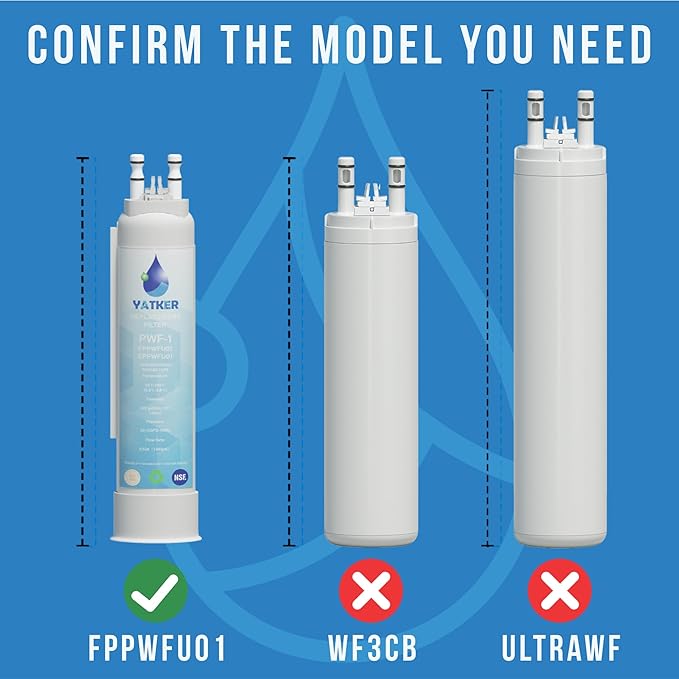 FPPWFU01 Water Filter Replacement for Frigidaire FPPWFU01 Water Filter, Compatible with PurePour PWF-1,EPPWF01 PureAdvantage PWF-1 and PureAir AF-2 FRGPAAF2 Air Filter Combo（2+2）