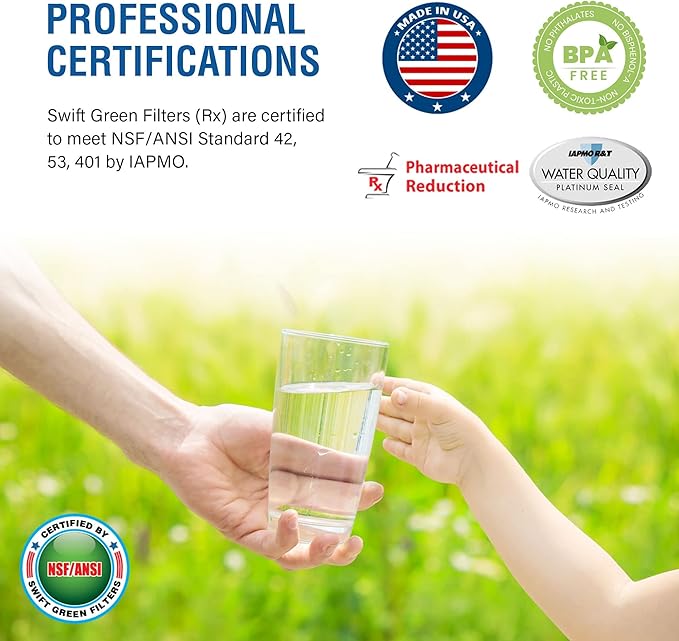 Swift Green Filters SGF-ADQ401 Rx Compatible for ADQ73613401,LT800P Pharmaceuticals Refrigerator Water Filter (3 Pack),Made in USA