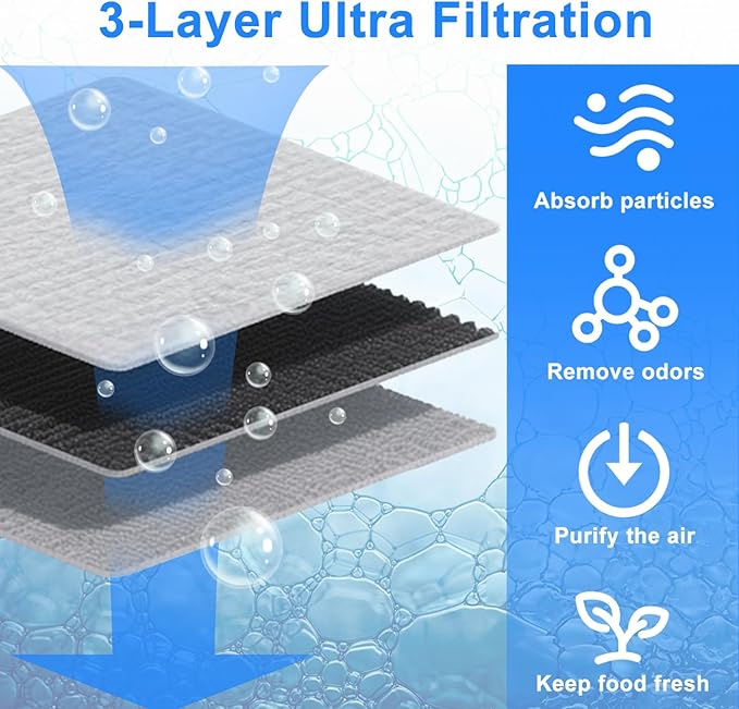 6 PACK Refrigerator Air Filter Replacement for Paultra2, Compatible with Frigidaire Pureair Ultra 2, Pure Air Ultra 2, Pureair Ultra II, Electrolux 242047805, 5303918847, EAP12364179