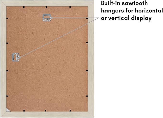 Americanflat 11x14 Picture Frame with Shatter-Resistant Glass - Use as 8x10 Frame with Mat or Display 11x14 Photo Without Mat - Signature Collection - Picture Frames for Wall Display - Light Wood