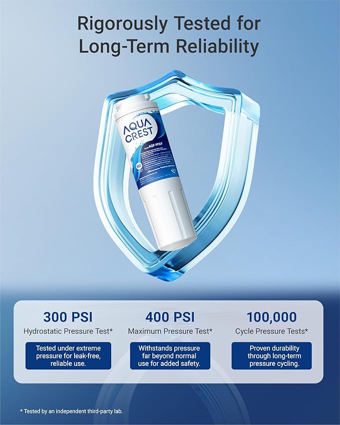 AQUA CREST UKF8001 Refrigerator Water Filter, Compatible with Maytag UKF8001P, Whirlpool UKF8001AXX-750, UKF8001AXX, EDR4RXD1, 4396395, EveryDrop Filter 4, Msd2651heb (Pack of 3)