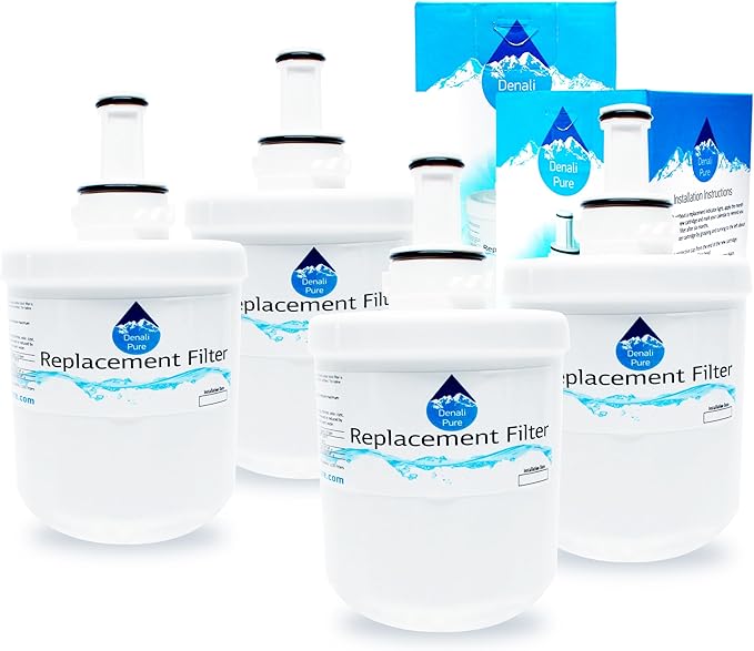 4-Pack Replacement for Samsung RFG297AABP Refrigerator Water Filter - Compatible with Samsung DA29-00003G, Samsung DA29-00003B, Samsung DA29-00003A Fridge Water Filter Cartridge