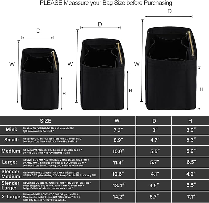 ZTUJO Purse Organizer Insert For Handbags, Silky Touching Bag Organizer Insert With Bottle Holder, Perfect for Speedy, Neverfull, Tote,ONTHEGO,Artsy,Handbag and More (Large, Silky Black)