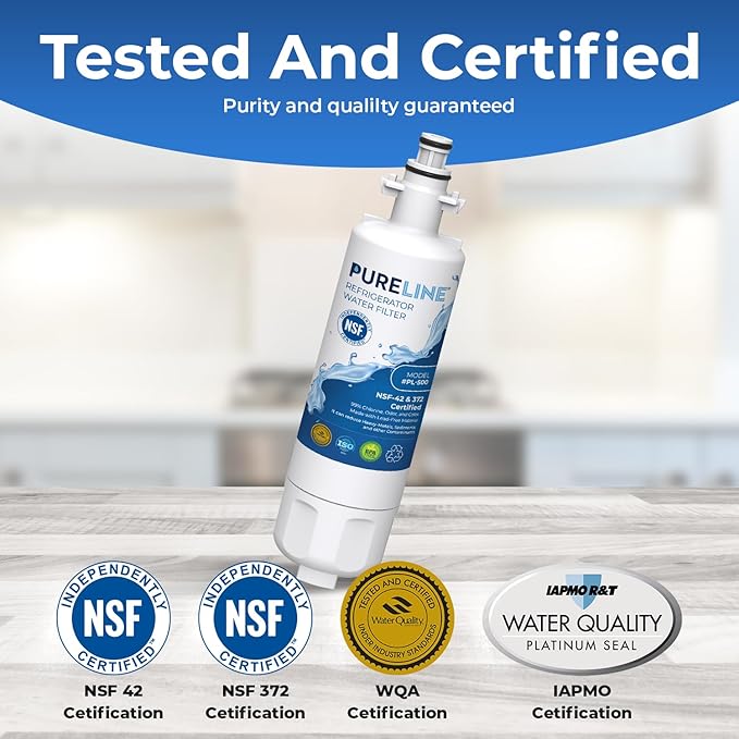 Pureline 9690, LT700P Replacement for LG LT700P, Kenmore Elite 9690, Kenmoreclear 46-9690, ADQ36006101, HDX FML-3, Refrigerator Water Filter - Reduces Bad Taste & Odor