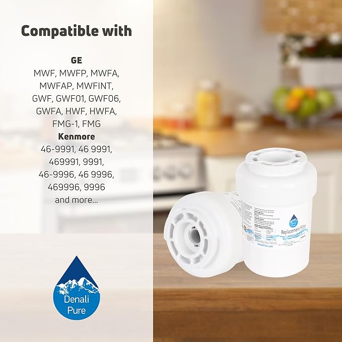 5-Pack Replacement for General Electric GSS23WGTAWW Refrigerator Water Filter - Compatible with General Electric MWF, MWFP Fridge Water Filter Cartridge