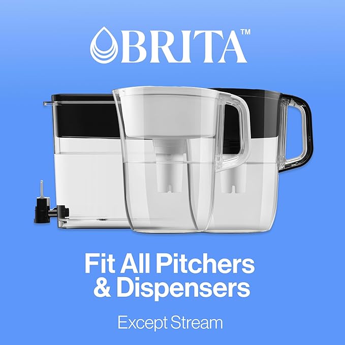 Brita Standard Water Filter for Pitchers and Dispensers,Reduces Copper,Cadmium and Mercury Impurities,Lasts Two Months or 40 Gallons,Includes 6 Filters for Pitchers,(Pack of 4)