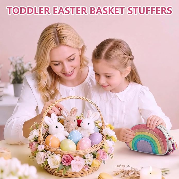 Toddler Purse Easter Basket Stuffers Gifts for Kids: 2 3 4 5 6 7 8 Year Old Girl Birthday Gift, Rainbow Crossbody Bag