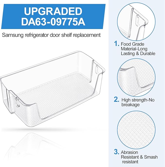 [2 PACK] Upgraded Right Refrigerator Door Bin RF28T5001SR RF28T5021SR RF27T5201SR RF27T5241SR RF28T5101SR RF28T5001SG DA63-09775A DA97-20984A Door Shelf Compatible with Samsung Refrigerator Door Bin