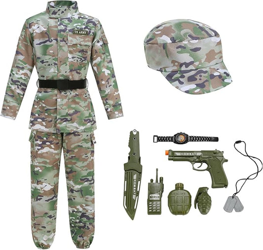 Army Costume for Kids Camo Trooper Soldier Special Forces Costume Halloween Cosplay