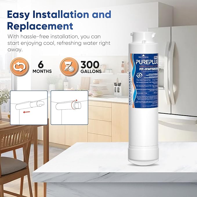 PUREPLUS Refrigerator Water Filter, Compatible with Frigidaire EPTWFU01, EWF02, Pure Source Ultra II, 3Pack