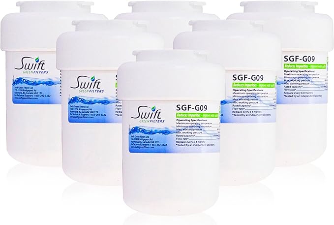 Swift Green Filters SGF-G9 Replacement Water Filter for GE MWF, WF287, 46-9991,EFF-6013A,46-9905,Made in USA, White (6 Pack)