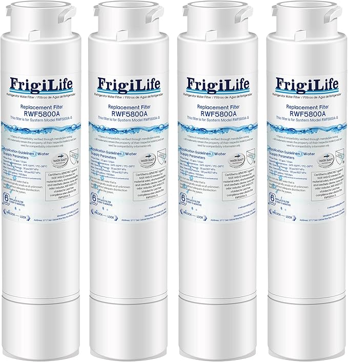 RWF5800A Refrigerator Water Filter Replacement for Frigidaire EPTWFU01 EWF02 Pure Source Ultra II, PureSource Ultra 2, SCWFTCTO, GP006, EPTWFUO1, MR022, JO22, BO022, TH-01, DE022, 1007 4PACK