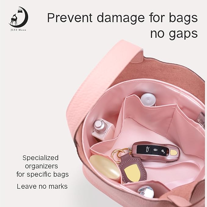 Silky Bag Insert Fit for Hermes Picotin 18/22, Silky Purse Organizer, Lightweight and Silk Touch (Fits PC22, Pink)