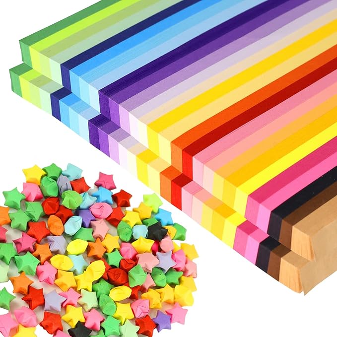 3024 Sheets Origami Paper Star Paper Strips 27 Assortment Color Star Papers Lucky Wish Double Sided Origami Stars Paper Solid Color Diy Hand Art Crafts Gift For Children And Adults (3024)