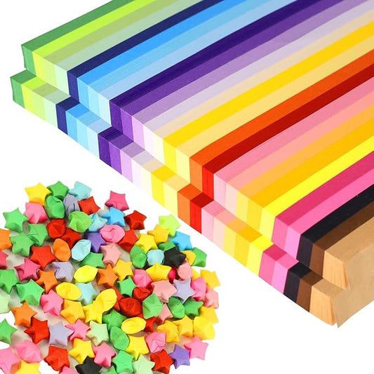 3024 Sheets Origami Paper Star Paper Strips 27 Assortment Color Star Papers Lucky Wish Double Sided Origami Stars Paper Solid Color Diy Hand Art Crafts Gift For Children And Adults (3024)