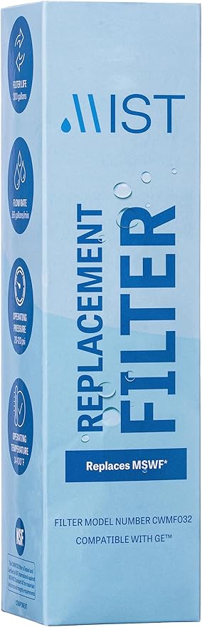 Mist MSWF Water Filter Replacement for GE, Refrigerator Water Filter compatible with 101820A, 101821B, 101821 (2 pack)