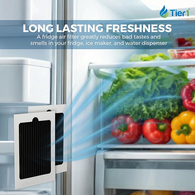 Tier1 RWF1031 WF2CB Refrigerator Water & Air Filter Combo | Replacement for PureSource2, EWF01, FC100, PAULTRA Fridge Filter - Lasts up to 6 Months | Easy Install | Odor Control | Great Tasting Water