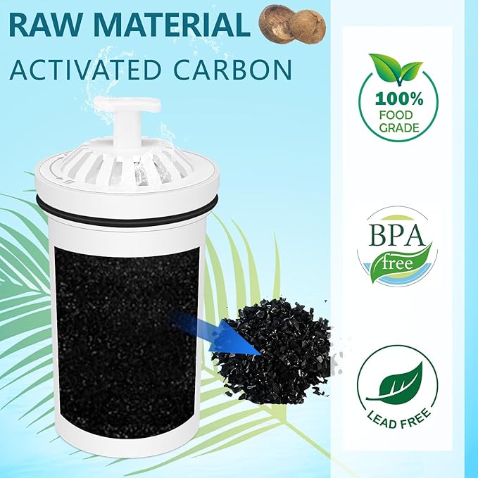 Replacement for Brita® Filter, Brita® Water Pitchers and Dispensers, Classic OB03, Mavea® 107007, and More.6 filter elements +1 plastic part