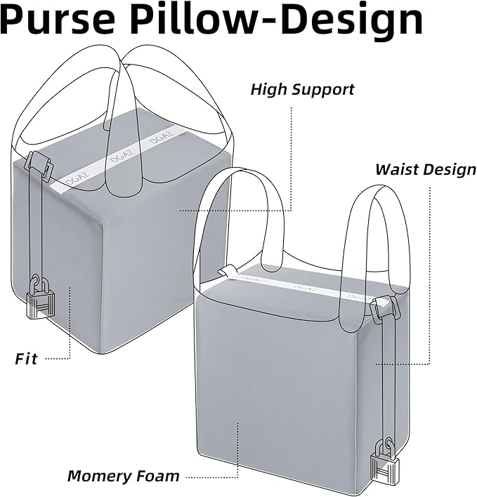 DGAZ Purse Pillow Shaper Insert For picotin Bags,Luxury Handbag Tote Shapers, Memory Foam(Bleu pale,PC31)