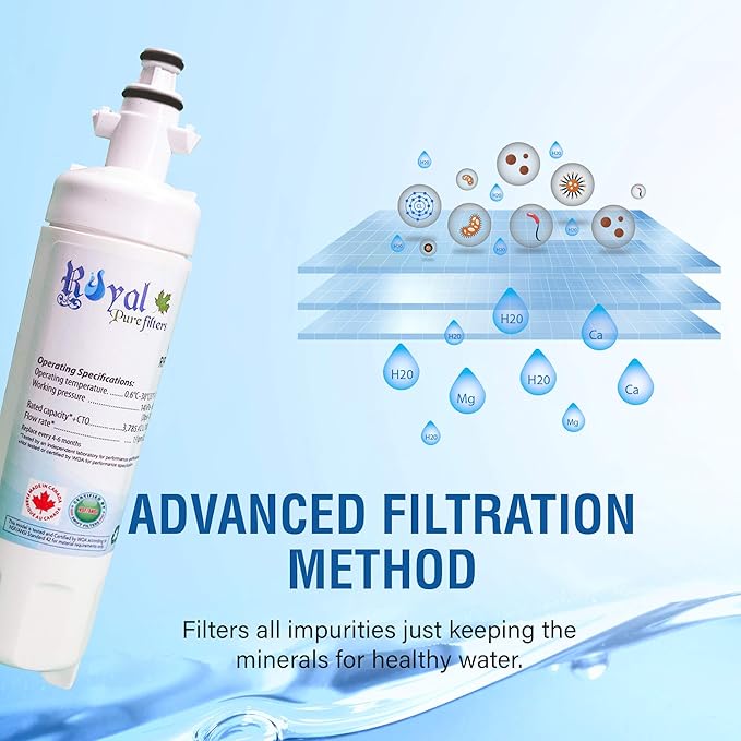 Royal Pure Filters RPF-LT700P Compatible Refrigerator Water Filter for LG LT700-P, 46-9690,ADQ36006102,EFF-6032A,PH21410,Made in USA,3 Pack