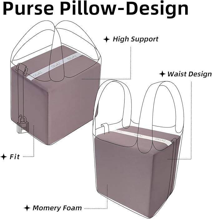 DGAZ Purse Pillow Shaper Insert For picotin Bags,Luxury Handbag Tote Shapers, Memory Foam (Konjac purple,PC18)