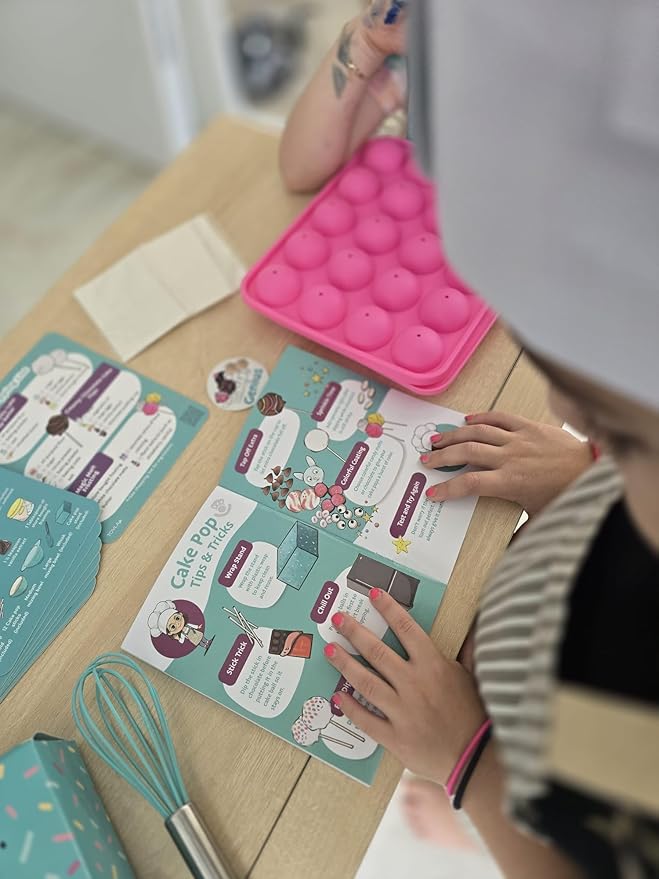 Tovla Jr. Ultimate Reusable Cake Pop-Making Kit for Kids – Fun DIY Baking Kit, STEM Activity for Ages 4+, Visual Learning Cake Pop Molds & Tools Set, Great Gift for Young Chefs