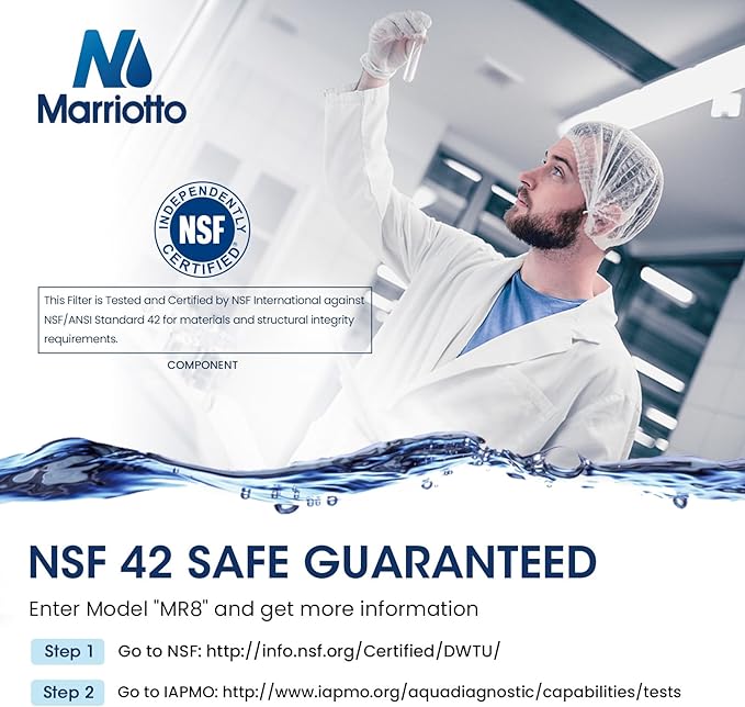 MARRIOTTO Smart Water Filters for Refrigerators NSF 42 Certified Cartridges Compatible with MWF, MWFA, MWFP, GWF, GWFA, 46-9991, HDX FMG-1, WFC1201, 1 Pack
