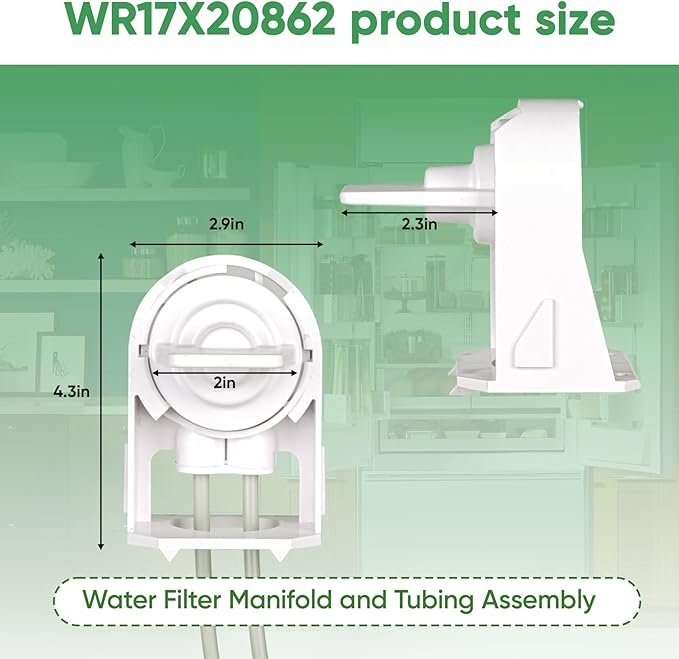 WR02X45209 Refrigerator Water Filter Manifold Compatible with GE Refrigerators Replaces WR17X20862, WR17X11920, WR17X22066, Connect the Water Pipe Inside the MWF Filter