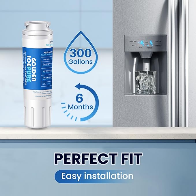 GOLDEN ICEPURE RWF0900A Replacement for MAYTAG UKF8001, Whirlpool Filter 4 EveryDrop EDR4RXD1, KRFC300ESS01, 46-9006, PUR Puriclean II Replacement Water Filter 2PACK