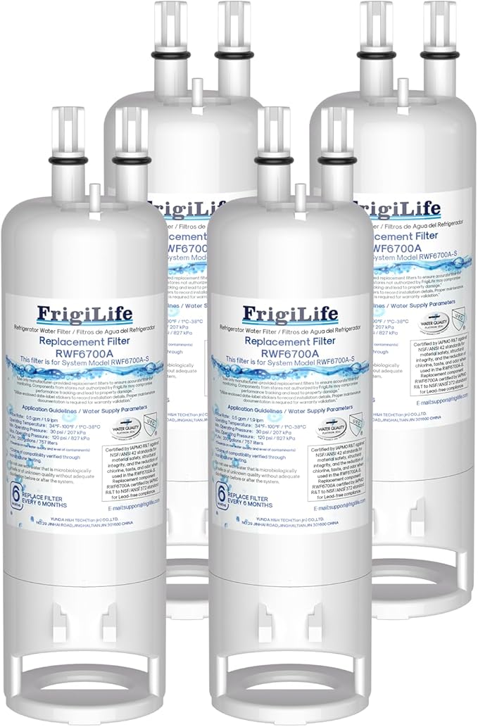 RWF6700A Refrigerator Water Filter Replacement for EDR1RXD1, Everydrop® Filter 1, W10295370A, W10295370, 46-9081, 46-9930, EDR1RXD1B, P4RFWB, P8RFWB2L, WHR1RXD1, KAD1RXD1, WD-F38, 4Pack
