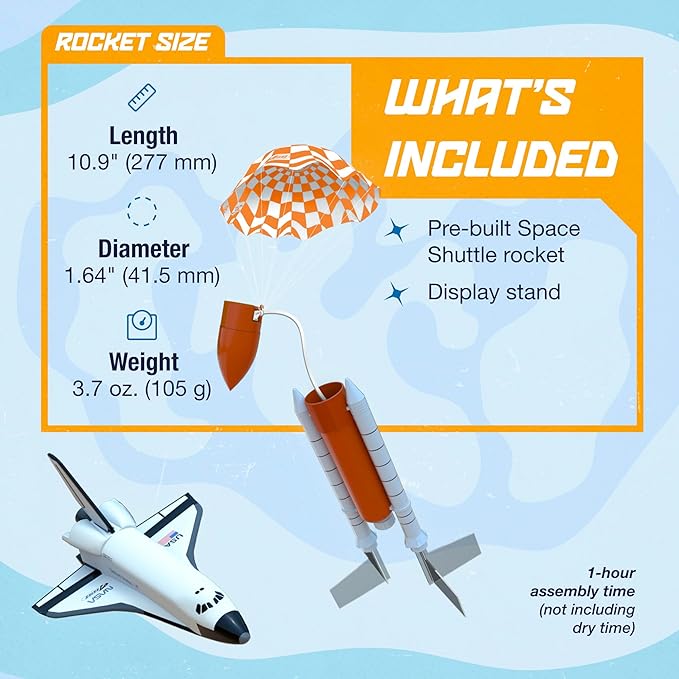 Estes 009991 Space Shuttle Model Rocket - Launch Up to 600 ft - Replica Rocket for Kids, Teens, & Adults - No Assembly Required - Launch Pad & Engine Sold Separately
